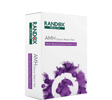 A randox AMH at home health test kit box